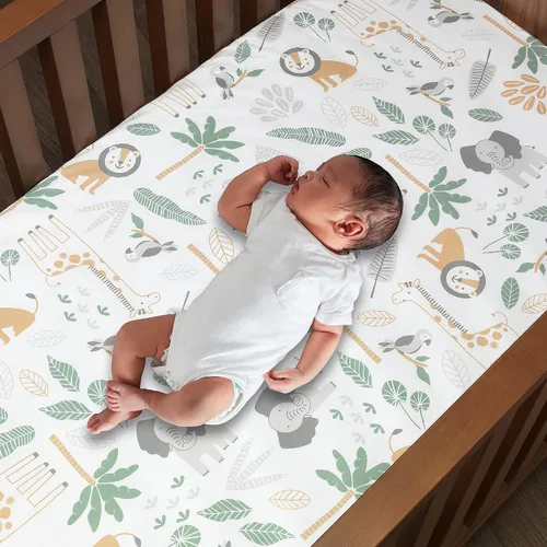 Miniatura 5 de Lambs & Ivy Jungle Friends - Juego de ropa de cama de 5 piezas para cuna de bebé