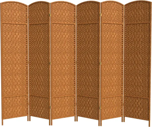 Miniatura 20 de Red Lantern Divisor de habitación con tejido de diamante de 7 pies de alto, color blanco, 4 paneles