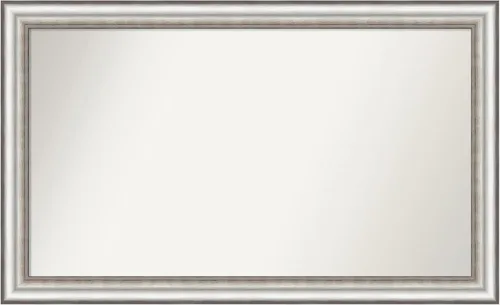 Miniatura 246 de Amanti Art Espejo de baño plateado para sobre el fregadero, 26 x 26 pulgadas, espejo cuadrado de plata antigua, marco de madera tradicional mediano