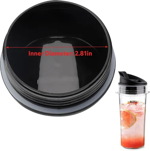 Miniatura 2 de 2 piezas de repuesto para licuadora Ninja, 2.81 pulgadas de diámetro interior, tapas de boquilla de sellado compatibles con vasos Ninja de 16 onzas