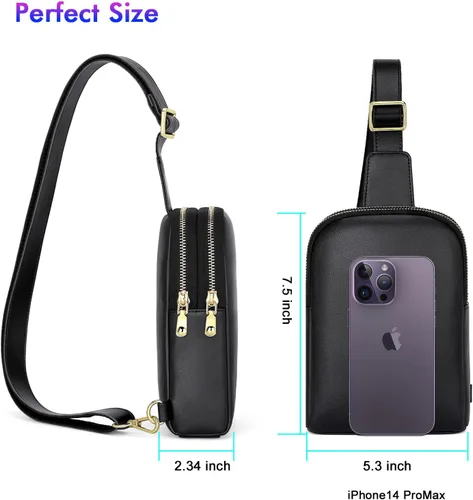 Miniatura 4 de nuoku Bolso bandolera para mujer - Pequeña cartera RFID y bolsa para teléfono celular