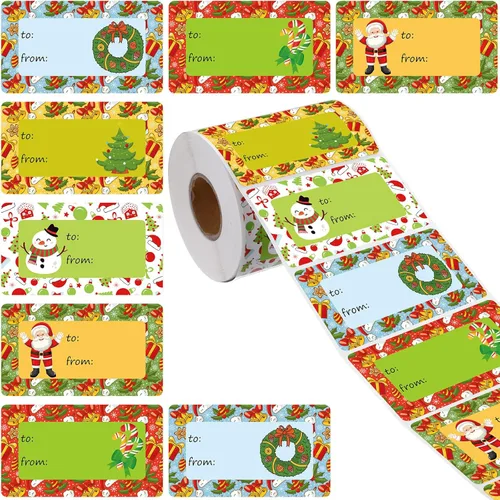 Miniatura 11 de Outus 500 Piezas Etiquetas de Navidad Autoadhesivas Etiquetas de Regalo para Regalos de Navidad Etiquetas de Nombre de Navidad Pegatinas para Papel