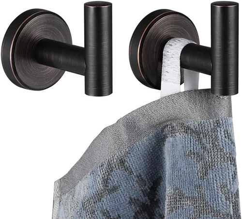 Miniatura 19 de JQK Gancho de toalla de baño cromado, gancho para abrigo/albornoz de acero inoxidable 304 para baño, cocina, garaje, montado en la pared