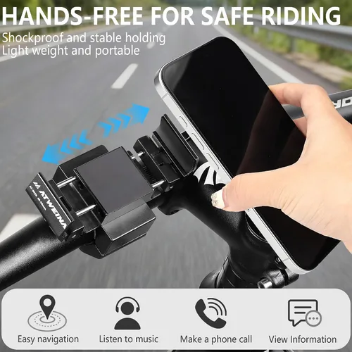 Miniatura 3 de Soporte para teléfono de bicicleta, soporte de teléfono para motocicleta, soporte de aleación de aluminio, soporte para teléfono celular, rotación