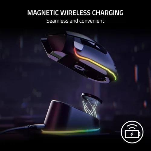 Miniatura 2 de Razer Mouse Dock Pro con Puck de Carga Inalámbrica: Carga Inalámbrica Magnética - Transceptor HyperPolling 4K Hz Integrado - Base Antideslizante