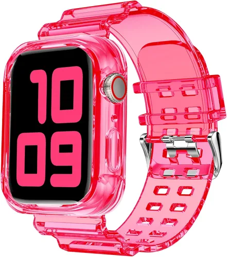 Miniatura 21 de DABAOZA - Correa compatible con Apple Watch de 49 mm, 46 mm, 45 mm, 44 mm, 42 mm, 41 mm, 40 mm, 38 mm, con protector, correa de TPU brillante