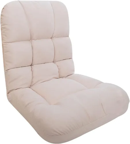 Miniatura 8 de Silla de suelo, asiento de piso de juegos para sala de estar, respaldo ajustable con funda de lino de algodón para balcón, lectura, dormitorio, sala