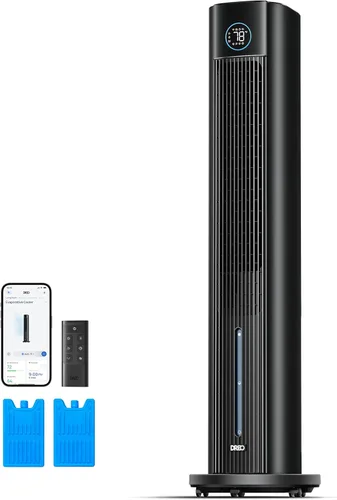 DREO Enfriador evaporativo de pantano de aire, ventiladores de enfriamiento de 43 pulgadas que sopla aire frío 2026 actualizado, ventilador de piso
