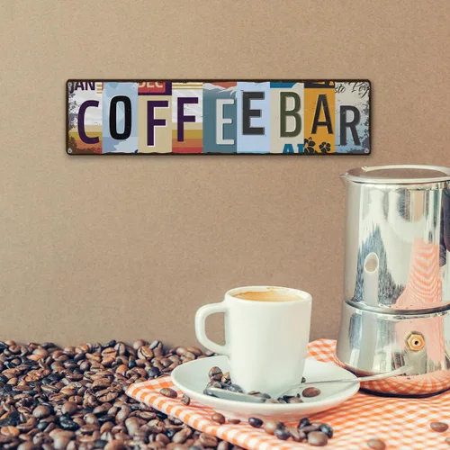 Miniatura 6 de Letrero de barra de café para decoración de cafetería, letrero de metal retro, decoración rústica de pared de granja, decoración de pared