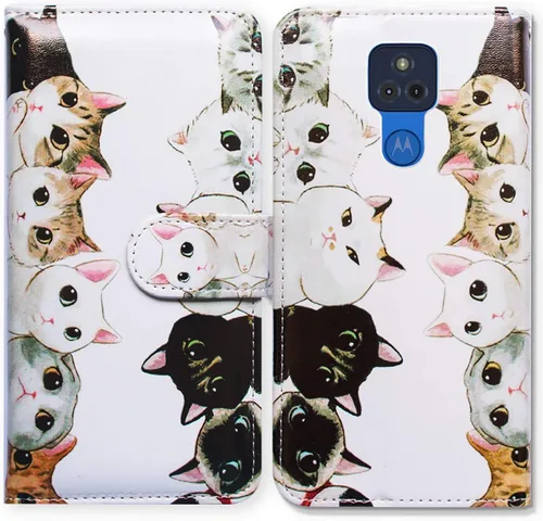 Miniatura 26 de Bcov Funda para Moto G Play 2021 [no compatible con G Play 2020], funda de piel con tapa para teléfono con diseño de flor de ciruelo con ranura