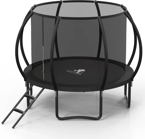 Miniatura 12 de Trampolín para exteriores, trampolines de 10 pies con red de cierre y escalera, trampolín recreativo redondo para niños y adultos con aprobación
