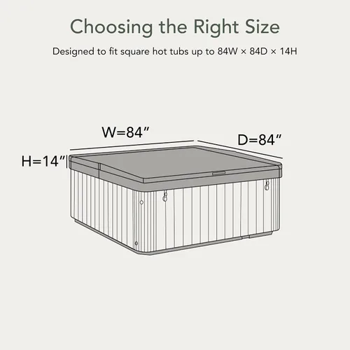 Miniatura 2 de Covermates Funda cuadrada clásica para bañera de hidromasaje, protector de spa resistente al agua para todo tipo de clima, protector de vinilo