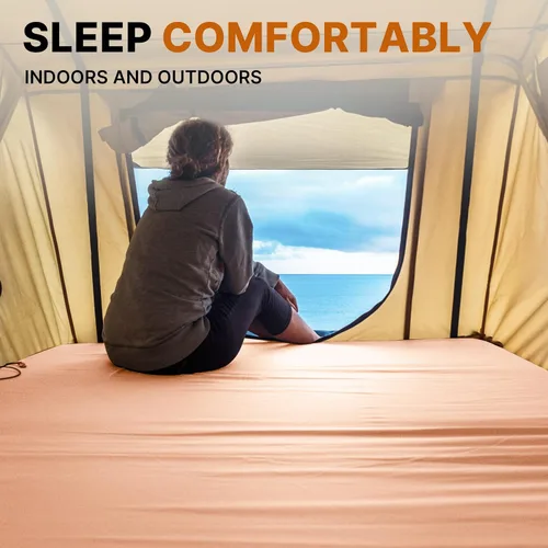 Miniatura 8 de Gaialoop Colchón de futón enrollable Glamping de espuma viscoelástica, cama japonesa para el suelo, colchón de campamento, colchoneta para dormir
