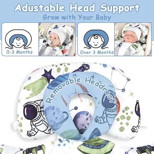 Miniatura 3 de Inserto de asiento de automóvil infantil con cojín extraíble para bebé, inserto reversible para asiento de automóvil recién nacido para soporte