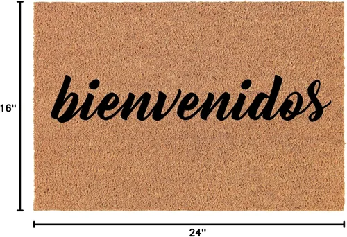 Miniatura 2 de Felpudo de fibra de coco para puerta delantera, cierre del hogar, regalo de inauguración de la casa Bienvenidos (24 x 16 pulgadas, pequeño)