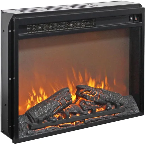 Miniatura 8 de Inserto de chimenea eléctrica de 23", calentador de chimenea con control remoto, 4 niveles de brillo de llama ajustables, juego de troncos, bajo