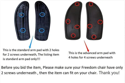 Miniatura 3 de Almohadillas de vinilo para silla de oficina Freedom a escala humana, solo disponible para brazo de ajuste de altura (2D), no se adapta al brazo