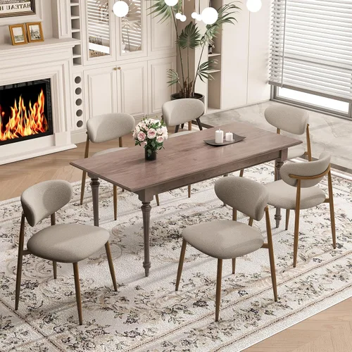 Miniatura 33 de MALOL Juego de 2 sillas de comedor, sillas de cocina con respaldo curvado con patas de metal y almohadillas antideslizantes, silla de comedor