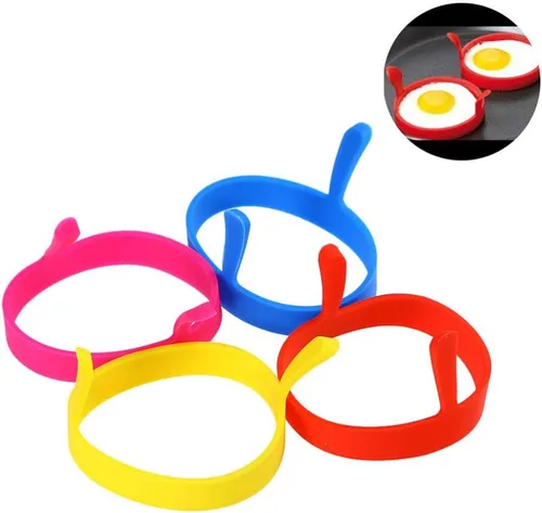 Miniatura 5 de UPKOCH 12 piezas de anillo de huevo de silicona antiadherentes anillos de cocción de huevos fritos para freír huevos, tortilla, huevo, mcmuffins