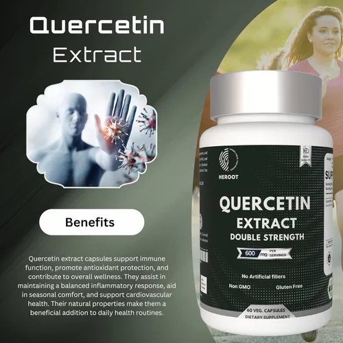 Miniatura 5 de Cápsulas de extracto de quercetina sin OMG, sin gluten, vegetariano apoya la energía general de la fuerza de la salud (120 cápsulas)