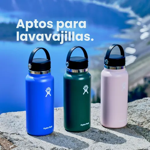 Miniatura 4 de Hydro Flask Botella de agua – Acero inoxidable con aislamiento – Tapa flexible de boca ancha, antiderrames, a prueba de fugas y recargable