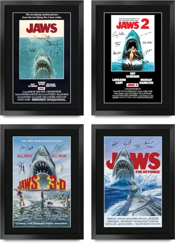 Miniatura 7 de HWC Trading Jaws 16 x 12 pulgadas (A3) - Regalos impresos firmados con autógrafo, montaje de presentación para fanáticos de recuerdos de películas