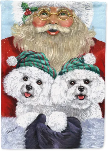 Miniatura 237 de Caroline's Treasures PPP3097CHF - Pijama de Navidad con diseño de bulldog francés para colgar en la pared, poliéster, tamaño de casa, multicolor