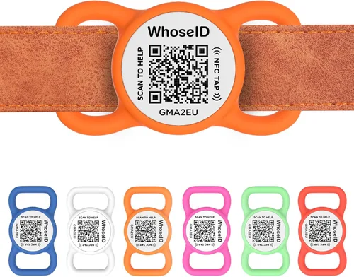 Etiqueta para perro con código QR con NFC, etiqueta de identificación personalizada de mascota, etiqueta de identificación de perro de silicona