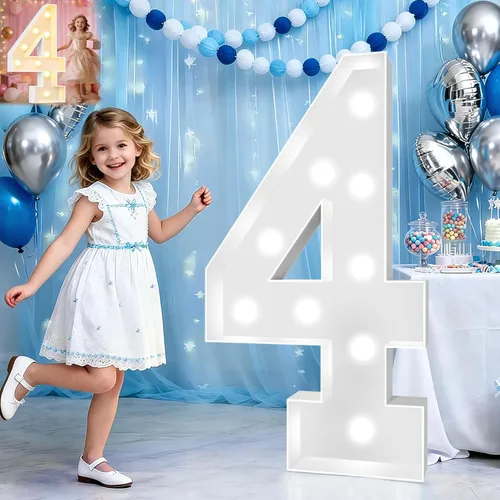 Miniatura 12 de Pooqla Letras de marquesina iluminadas de 3 pies, letras de marquesina con luz LED blanca fría y blanca cálida, letras de mosaico gigante para Letra