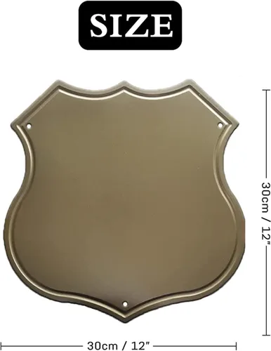 Miniatura 2 de Letreros de metal personalizados con escudo retro personalizado, decoración de pared, diseño de texto para garaje, regalo creativo, plato de 12 x 12