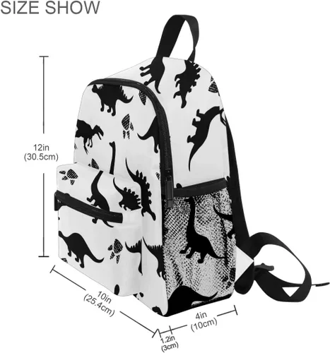 Miniatura 8 de Mochila personalizada con nombre de dinosaurio para niños pequeños, Multi, Tamaño único, Lindo