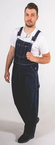 Miniatura 3 de Hombres Dungaree Pro Work Denim Overalls Bib and Brace Decorators Workwears Pantalones Azul Oscuro