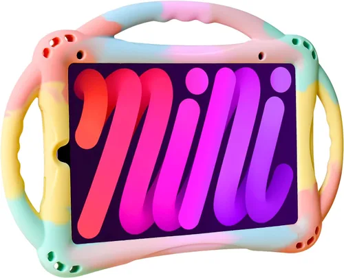 Miniatura 8 de TopEsct Funda infantil para iPad mini 7 (A17 Pro) 2024/iPad Mini6 2021, funda de silicona a prueba de golpes con soporte de asa para iPad mini