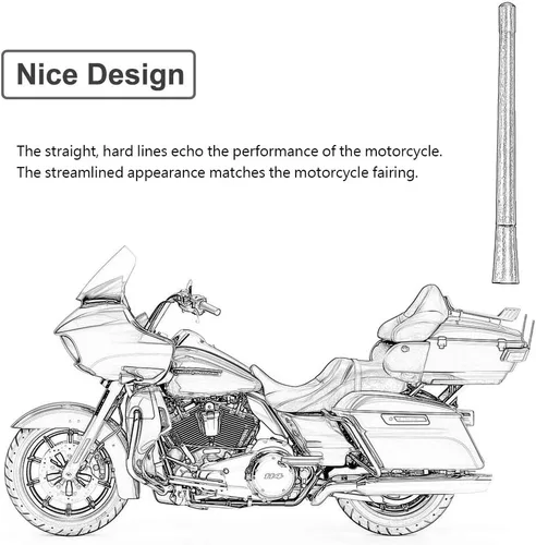 Miniatura 4 de Reemplazo de antena corta de motocicleta de 7 pulgadas para Harley Davidson 1989-2025 Touring Electra Glide Ultra Classic, goma flexible