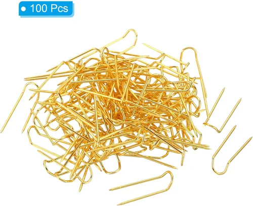 Miniatura 3 de PATIKIL Pasadores de horquilla, 100 pines de acero inoxidable para coser en U de 0.7 pulgadas, pasador de doble bloqueo para coser joyas, tela