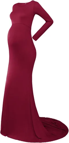 Vestido elegante de maternidad para fotografía, de manga larga, ajustado, para el suelo, para baby shower, sesión de fotos