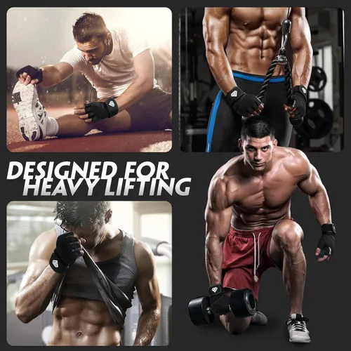 Miniatura 6 de Guantes de Entrenamiento Guantes de Gimnasio Guantes de Levantamiento de Pesas para Hombres y Mujeres con Almohadilla Completa en la Palma, Soporte