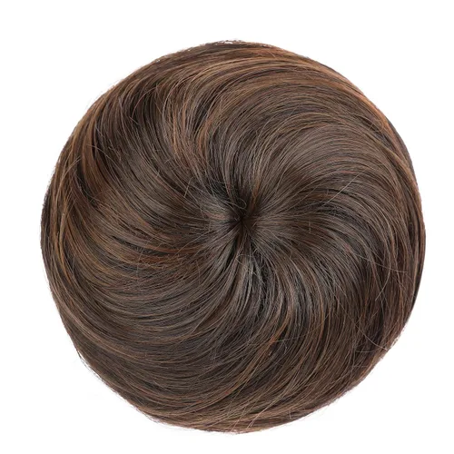 Miniatura 14 de Onedor Extensión de Cabello de Fibra Sintética Chignon Donut Moño Peluca (2# - Marrón Oscuro)