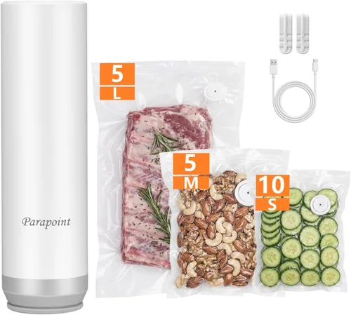 Sellador al vacío de mano para alimentos, potente máquina selladora al vacío, sellador de comidas, sellador de alimentos portátil (máquina selladora