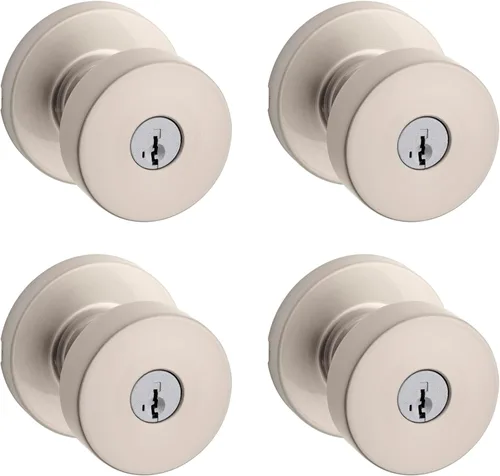 Miniatura 26 de Kwikset Pismo - Pomo de puerta redondo simulado, manija de un solo lado para armarios, puertas dobles francesas y despensa, pomo de puerta
