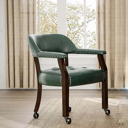 Miniatura 27 de Silla de comedor con ruedas, sillas de capitán con rodillos, juegos de dinette, sillas de póquer con ruedas, mesa de cocina, sillas rodantes, silla