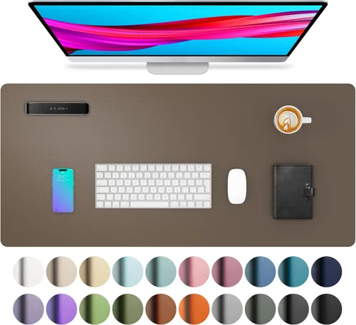 Miniatura 229 de Aothia - Protector de escritorio de cuero sintético, base para mouse, superficie antideslizante e impermeable para escribir y para laptop