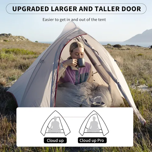 Miniatura 6 de Naturehike Cloud Up - Tienda de campaña para 1 persona, tiendas ligeras para mochileros para un hombre, tienda de campaña ultraligera impermeable