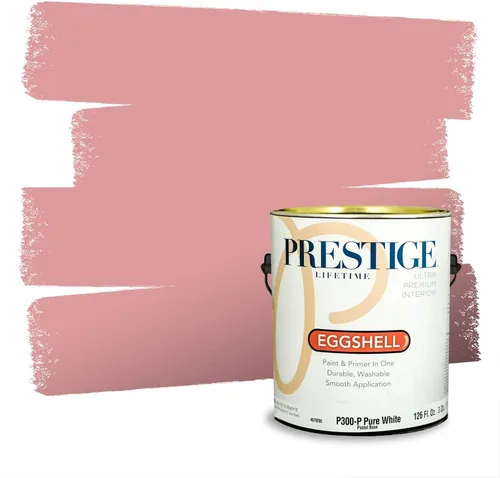 Miniatura 449 de Prestige Paints Pintura exterior e imprimación en uno, 1 galón, plano, coincidencia comparable de Valspar* Amber Rose*