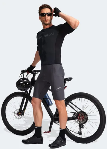 Miniatura 6 de Bikewa Pantalones cortos de ciclismo para hombre, acolchados en 3D, ciclismo de carretera, montaña, ciclismo, ciclismo, ciclismo UPF 50+, bolsillos