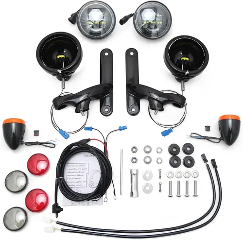 Miniatura 2 de Luz antiniebla para motocicleta, foco auxiliar, dinámicas personalizadas para Harley Davidson, señal de giro, luces de giro, soportes de luz
