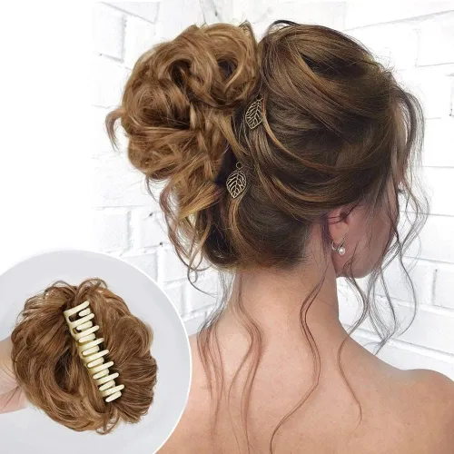 Miniatura 22 de Extensiones de cabello con moño desordenado, superlargas, estilo recogido, recogido, con banda elástica, para mujeres y niñas (12H24)