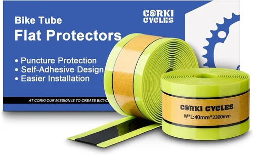 Miniatura 10 de Corki Cycles - Protectores planos para tubo de bicicleta y revestimientos de neumáticos autoadhesivos, se adapta a bicicletas de carretera