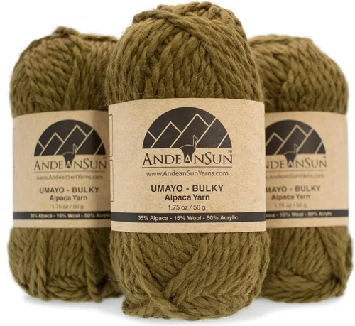 Miniatura 21 de (3 madejas pequeñas y hermosas) Mezcla de hilo de alpaca Umayo [165 yardas en total] Rojo, #5 voluminoso