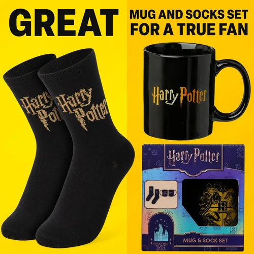 Miniatura 2 de Get Trend Juego de tazas de café y calcetines de Harry Potter, taza de cerámica de 11.5 onzas con calcetines altos, bonitos regalos para mujeres
